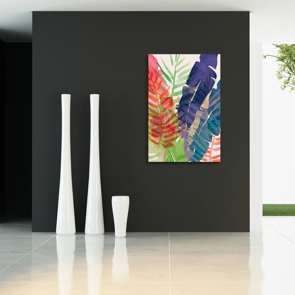 Electric Palms Multicolor Frameless Tempered Glass Wall Art, 48" x 32"