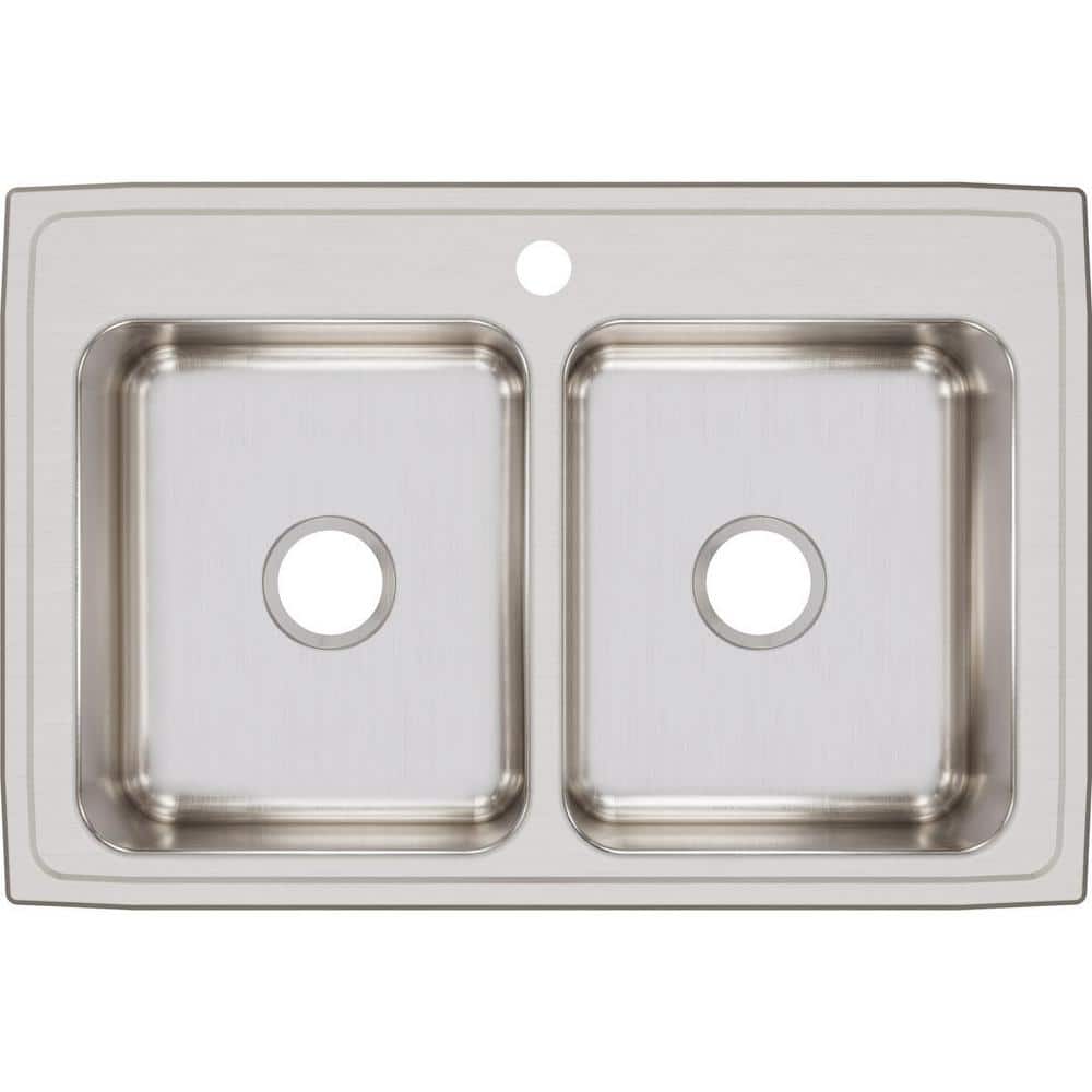 Lustertone 33 in. Drop-in Double Bowl 18-Gauge Stainless Steel Kitchen Sink Only price history on PriceWatchPro