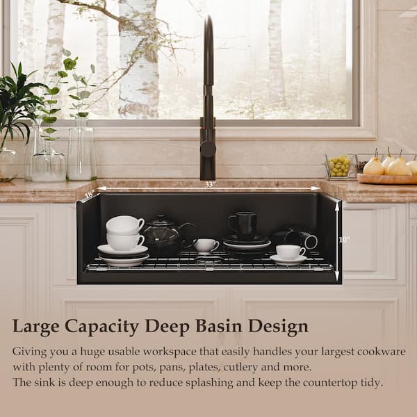 ○○ Miuara Farmhouse Sink 33 Inch - Large Farm Sink 33