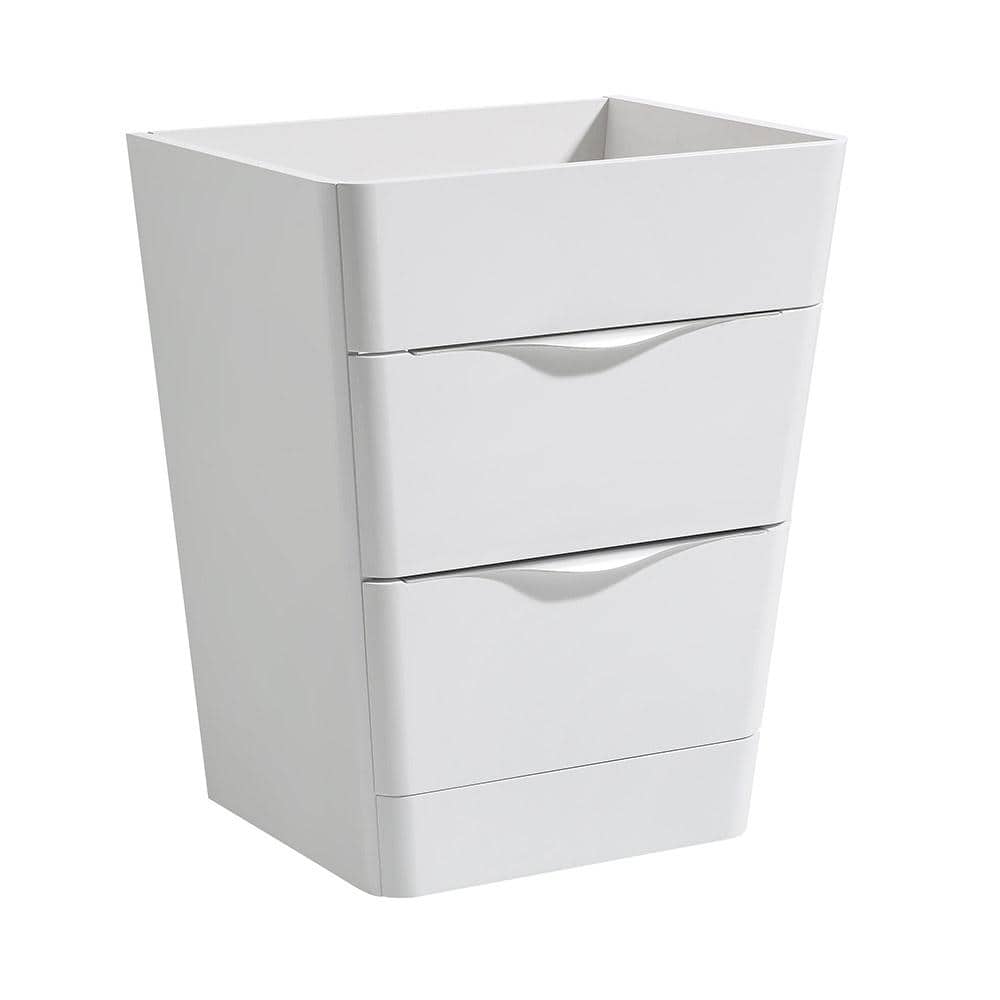 Milano 26" Glossy White MDF Freestanding Bathroom Vanity Base
