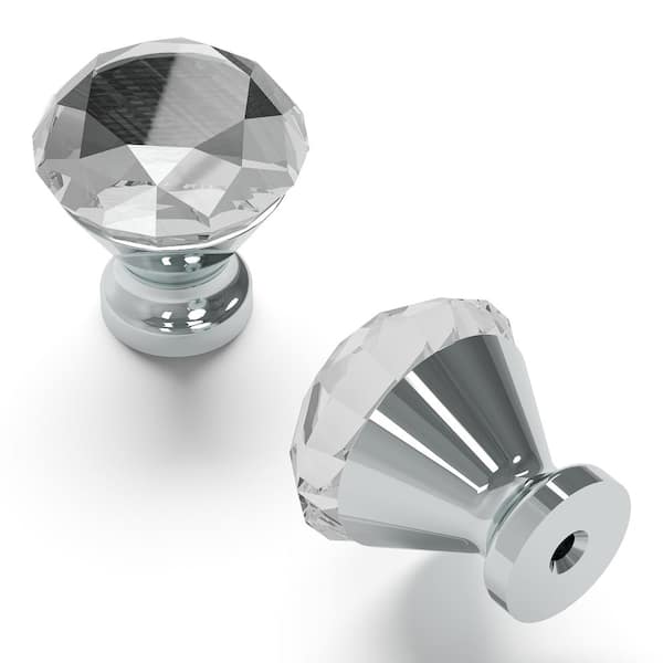 HICKORY HARDWARE Crystal Palace 1-1/4 in. Dia Glass with Chrome Finish Cabinet Knob (10-Pack)