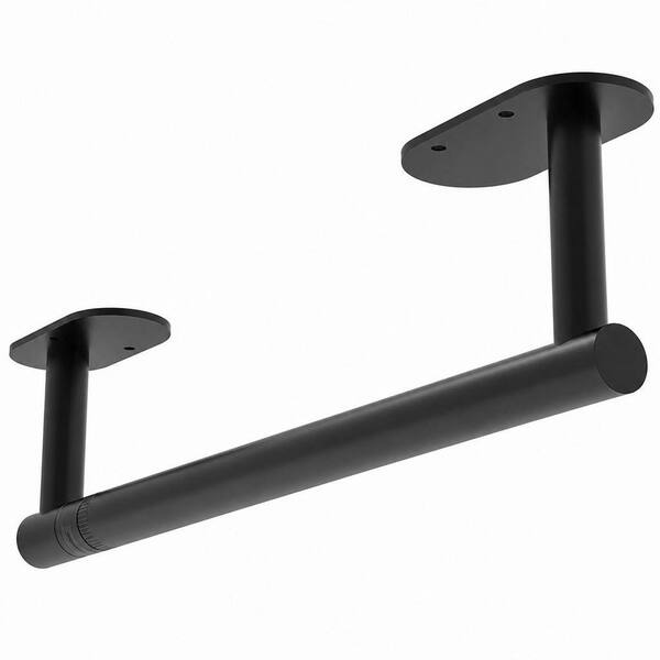 Under Cabinet Mount Matte Black Paper Towel Holder, SUS 304 Stainless Steel, Dual Installation for Kitchen, in Black