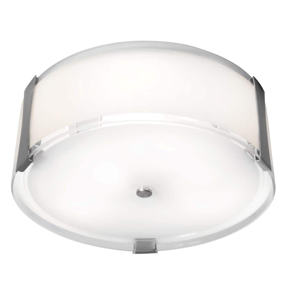 Tara 14 in. 3-Light Brushed Steel Flush Mount