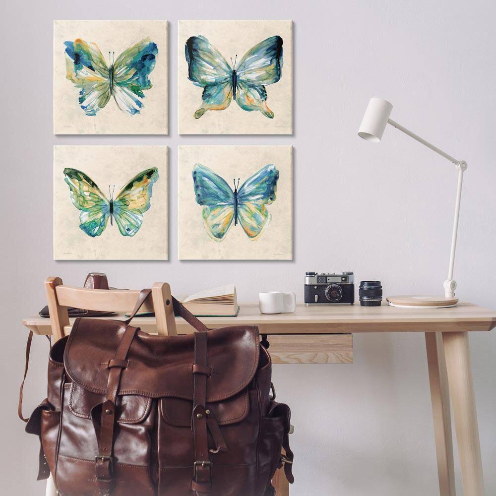 Abstract Green Butterflies by Carol Robinson 4 Piece Unframed Animal Graphic Art Print 17 in. x 17 in. price history on PriceWatchPro