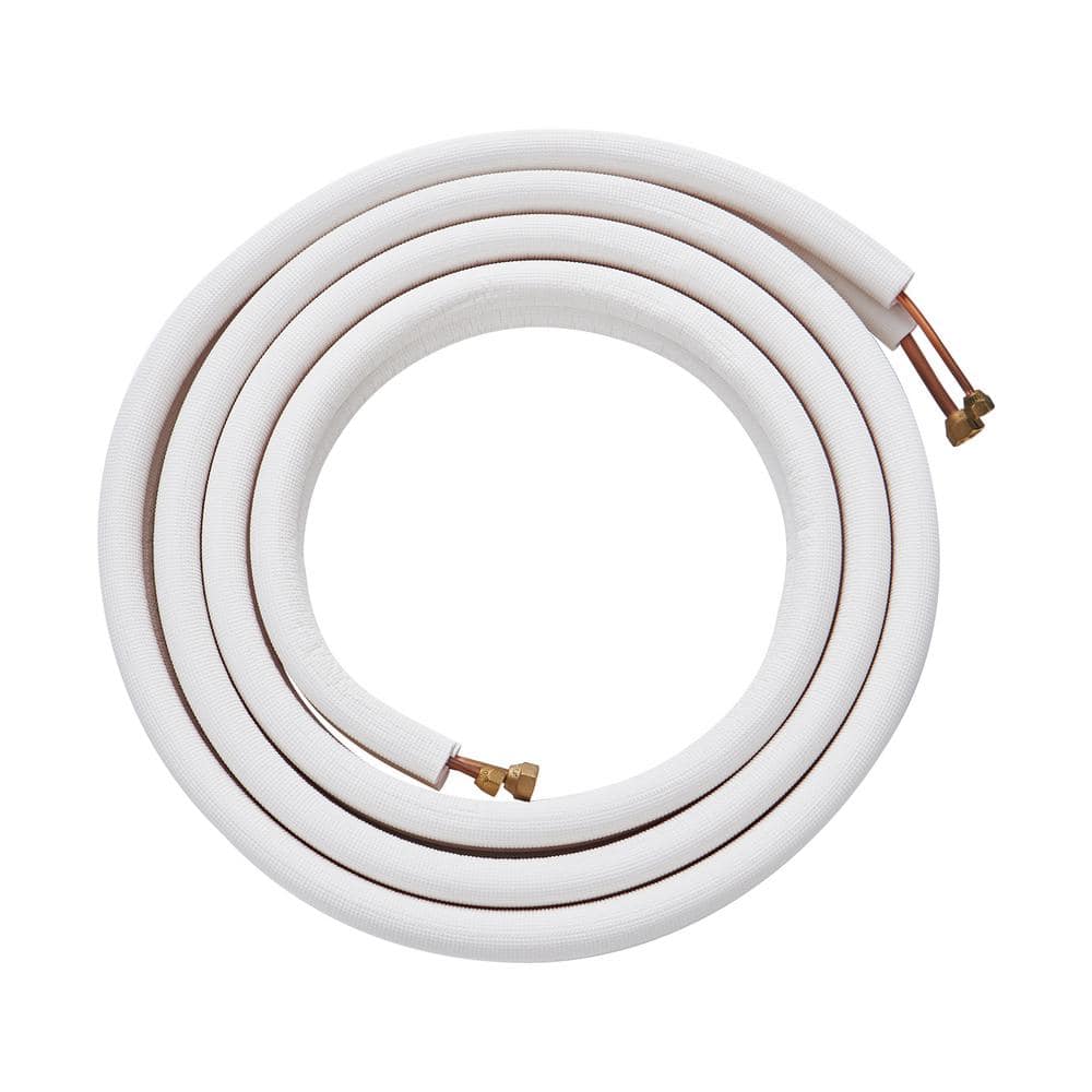 White Triple-Layer Insulated Copper Air Conditioner Line Set