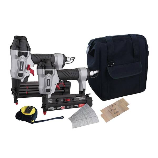 Husky Pneumatic Finishing Kit with 18-Gauge Brad Nailer and 23-Gauge Micro Nailer (6-Piece)