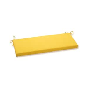 Solid Rectangular Outdoor Bench Cushion in Yellow