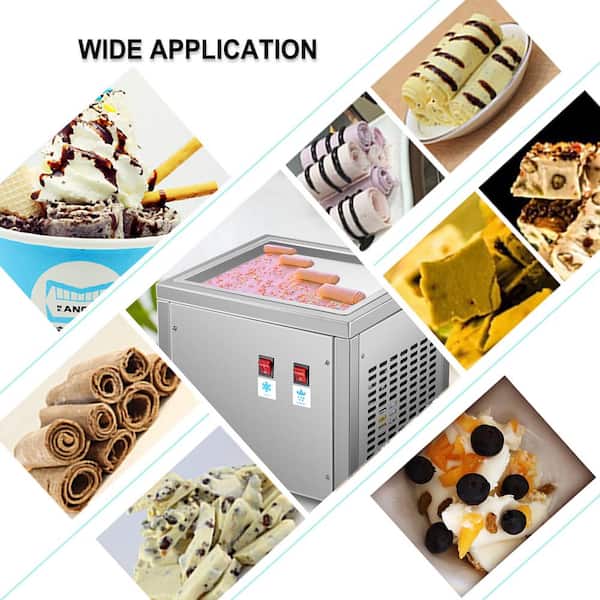  Vaseni 22” Round Pan Rolled Ice Cream Maker with Storage Rack, Rolled  Ice Cream Maker Machine, Fried Ice Cream Maker, Fried Ice Cream Roll Machine,  Ice Roll Maker, Fast Cooling, Temperature