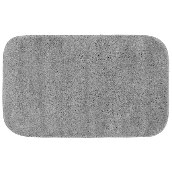 Garland Rug Traditional Platinum Gray 24 in. x 40 in. Washable Bathroom Accent Rug