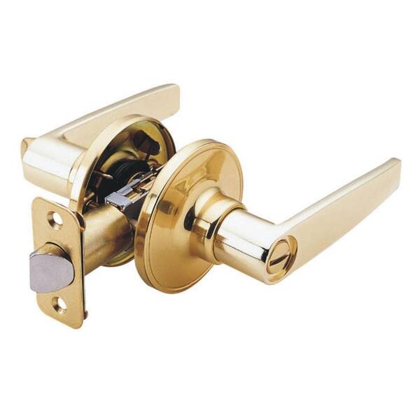Faultless Straight Polished Brass Privacy Bed/Bath Door Lever