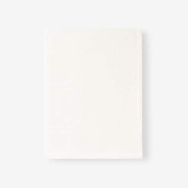 The Company Store Cotton Weave Ivory Solid Woven Throw Blanket KO33