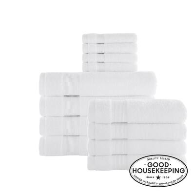 12-Piece Hygrocotton Towel Set in White