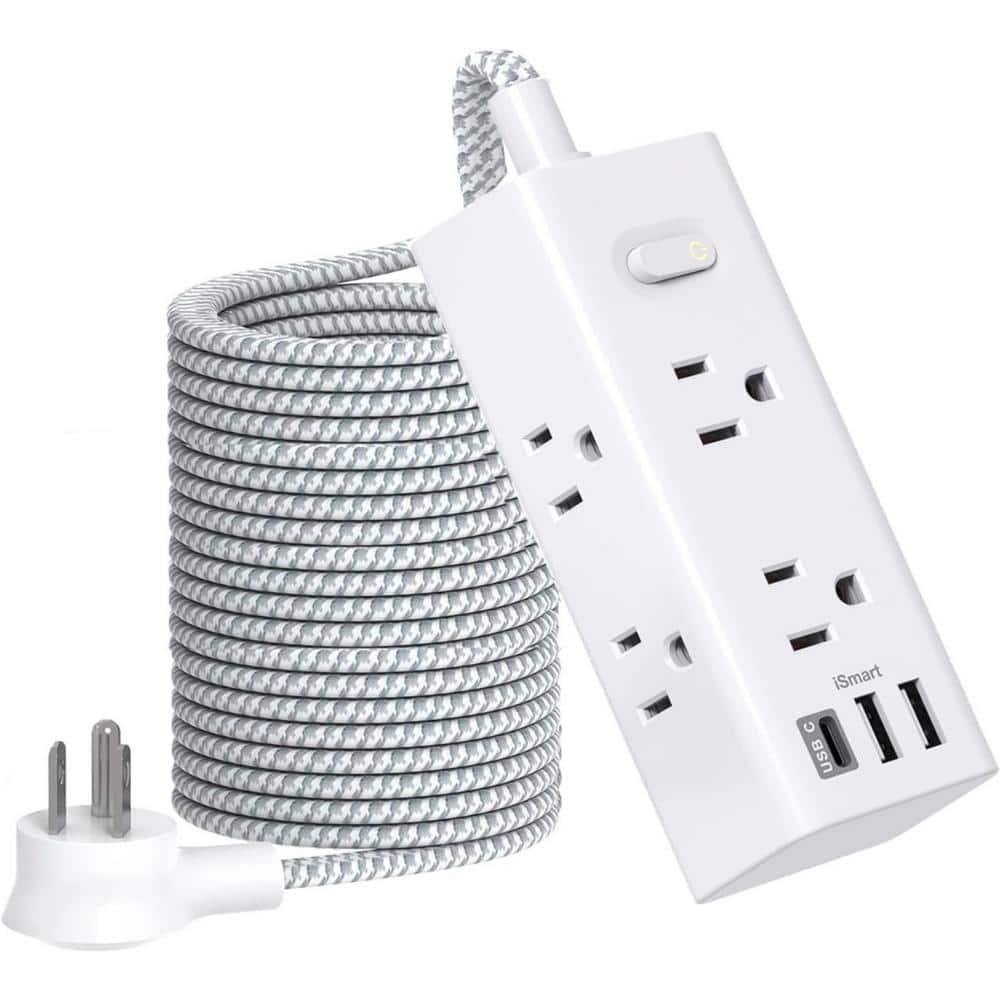 6-Outlet Power Strip Surge Protector with 3 USB Port and 25 ft. Extension C