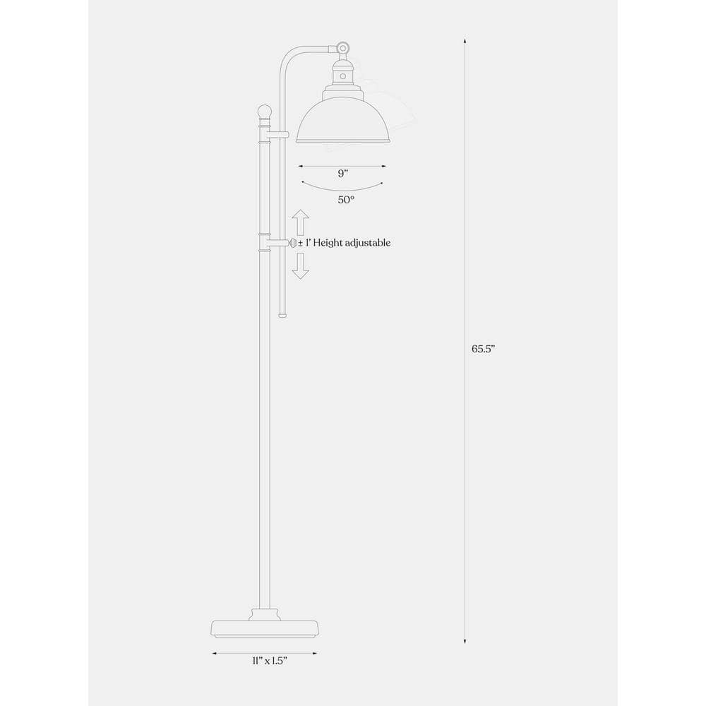 Bronze Adjustable Industrial LED Floor Lamp with Alexa Compatibility