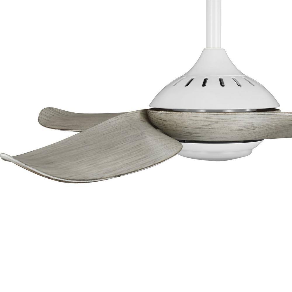 Conte 52" Satin White Ceiling Fan with LED Light and Remote