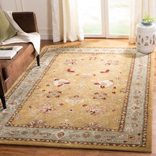 Total Performance 8 ft. x 10 ft. Copper/Moss Floral Oriental Area Rug