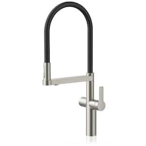 2-in-1 Single Handle Pull Down Sprayer Kitchen Faucet for Reverse Osmosis or Water Filtration System in Brushed Nickel