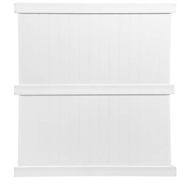 Weatherables Augusta 8 ft. H x 6 ft. W White Vinyl Privacy Fence Panel Kit