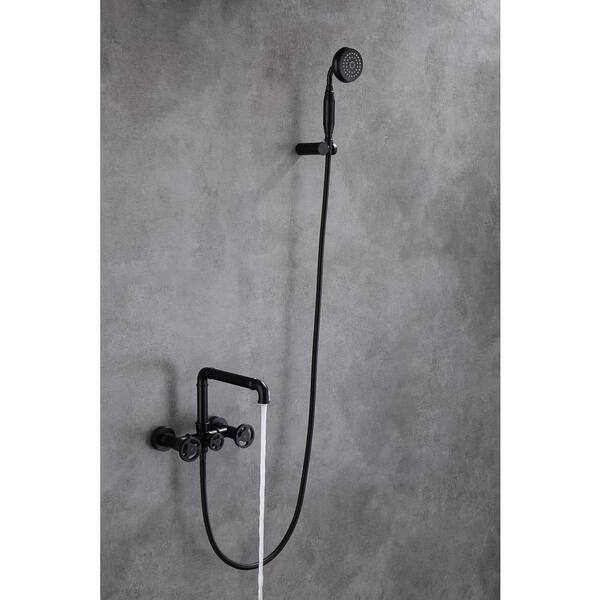 Gunmetal Grey Shower Faucet Handles Bathroom Brass Exposed Matte Black/  White Chrome Shower System