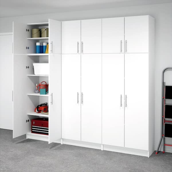 Prepac Elite White 89 in. H Garage Cabinets and Storage System