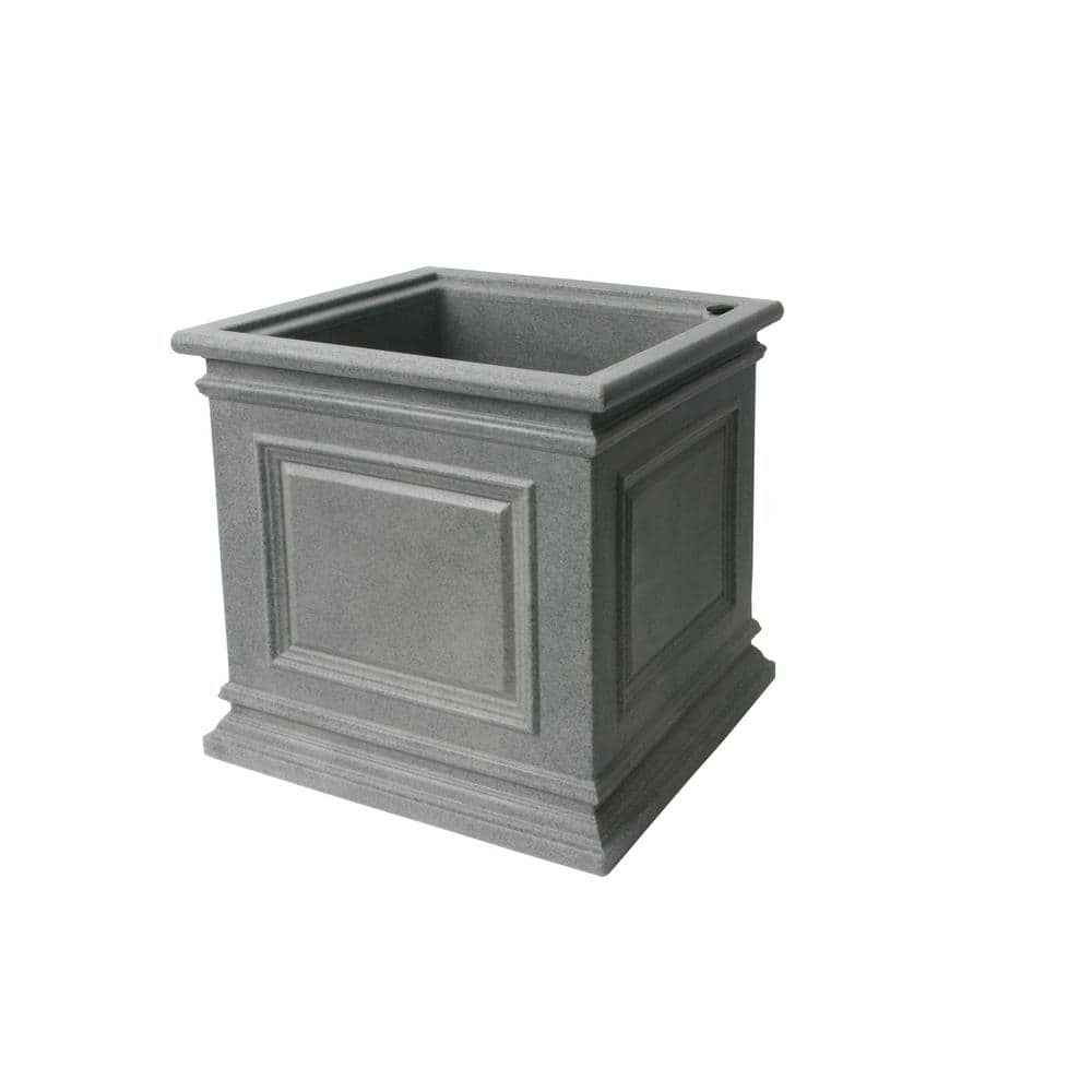 Algreen 16 in. H x 16.3 in. W Taupestone Covington Polyethylene Plastic Self-Watering Planter