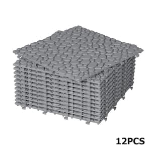 1 ft. x 1 ft. All-Weather Outdoor Plastic Composite Interlocking Deck Tiles in Gray, Waterproof, Anti-slip(12 per Case)