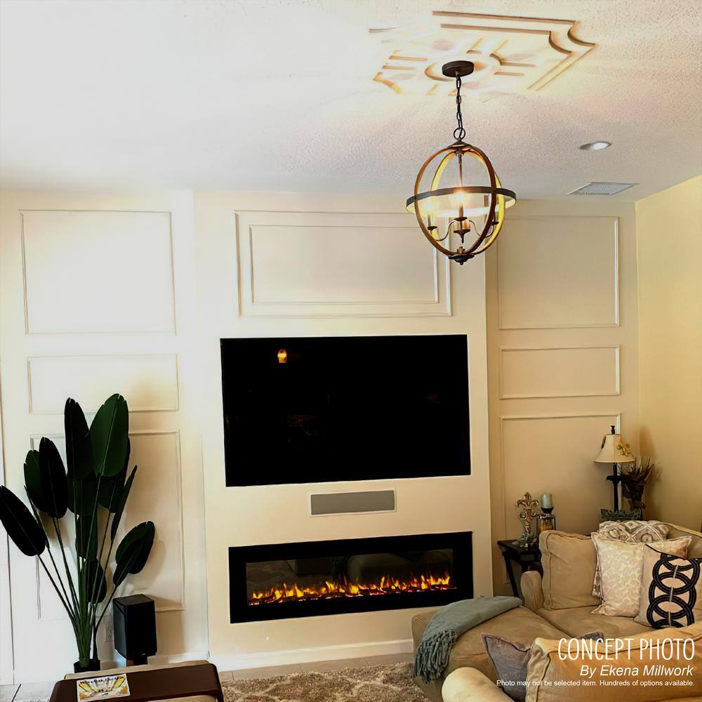 White Architectural Grade PVC Contemporary Ceiling Medallion, 24" x 16"