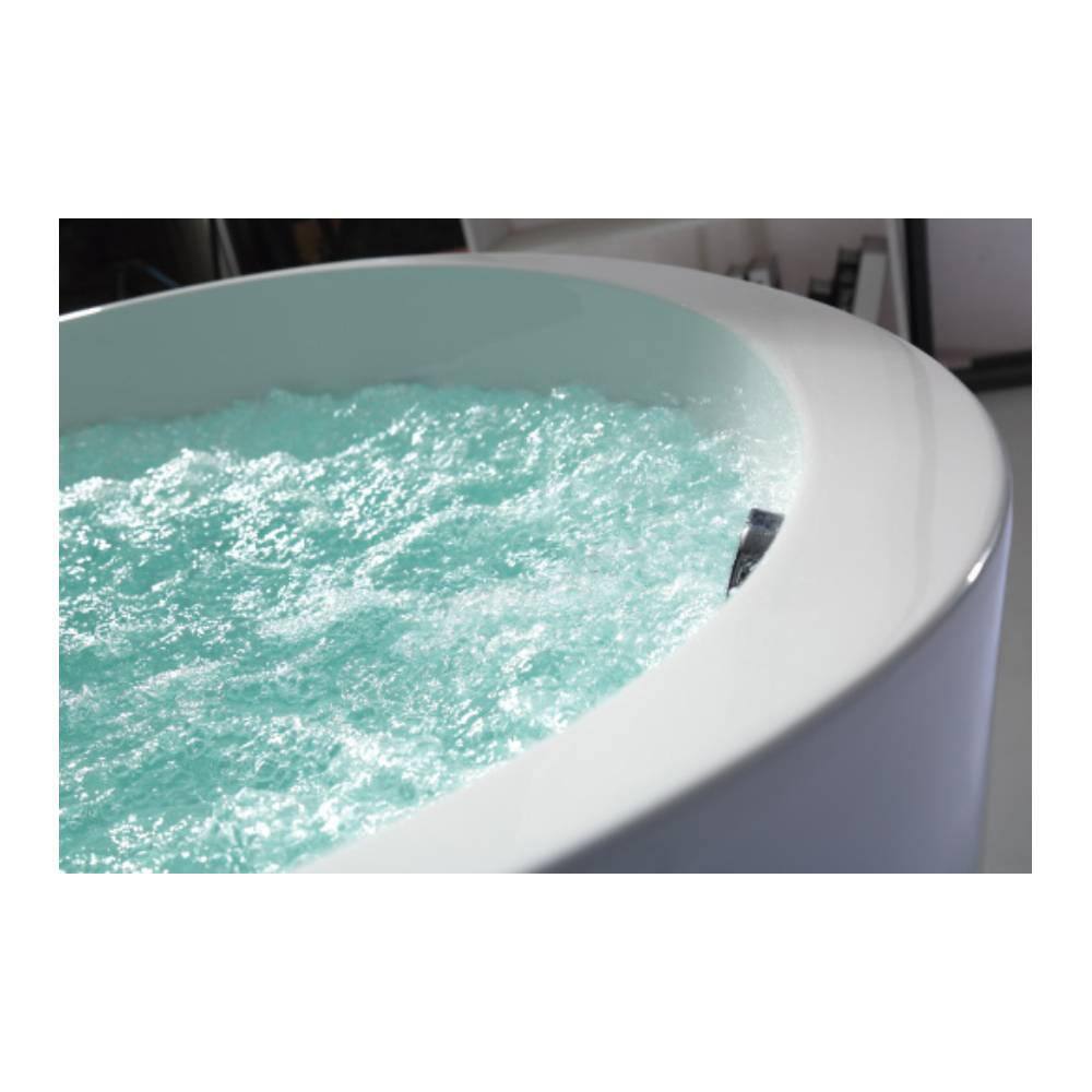 66'' Round White Acrylic Freestanding Air Bubble Bathtub