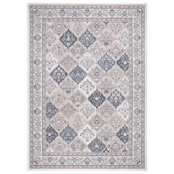 Unbranded Kashan Panel Ivory 7 ft. x 9 ft. Area Rug