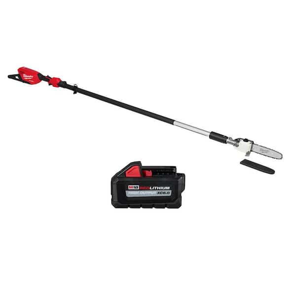 M18 FUEL 10 in. 18V Lithium-Ion Brushless Telescoping Pole Saw, 13 ft. Length, M18 High Output 6.0 Ah Battery