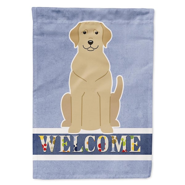 Caroline's Treasures 28 in. x 40 in. Polyester Yellow Labrador Welcome Flag Canvas House Size 2-Sided Heavyweight
