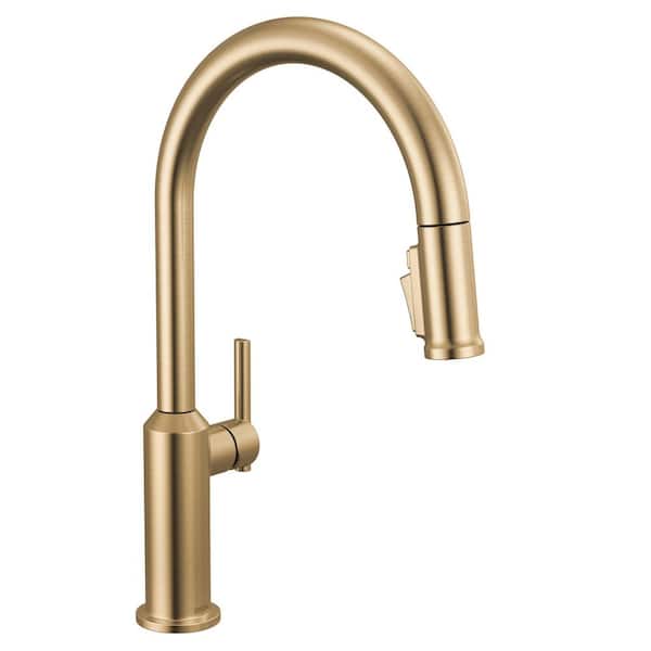 Cordova Gold Champagne Bronze 17.13 in. H Pull Down Sprayer Kitchen Faucet with 360° Swivel Spout