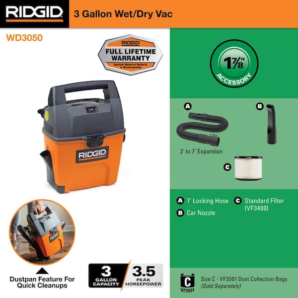 RIDGID® WD3050  Mallory Safety and Supply