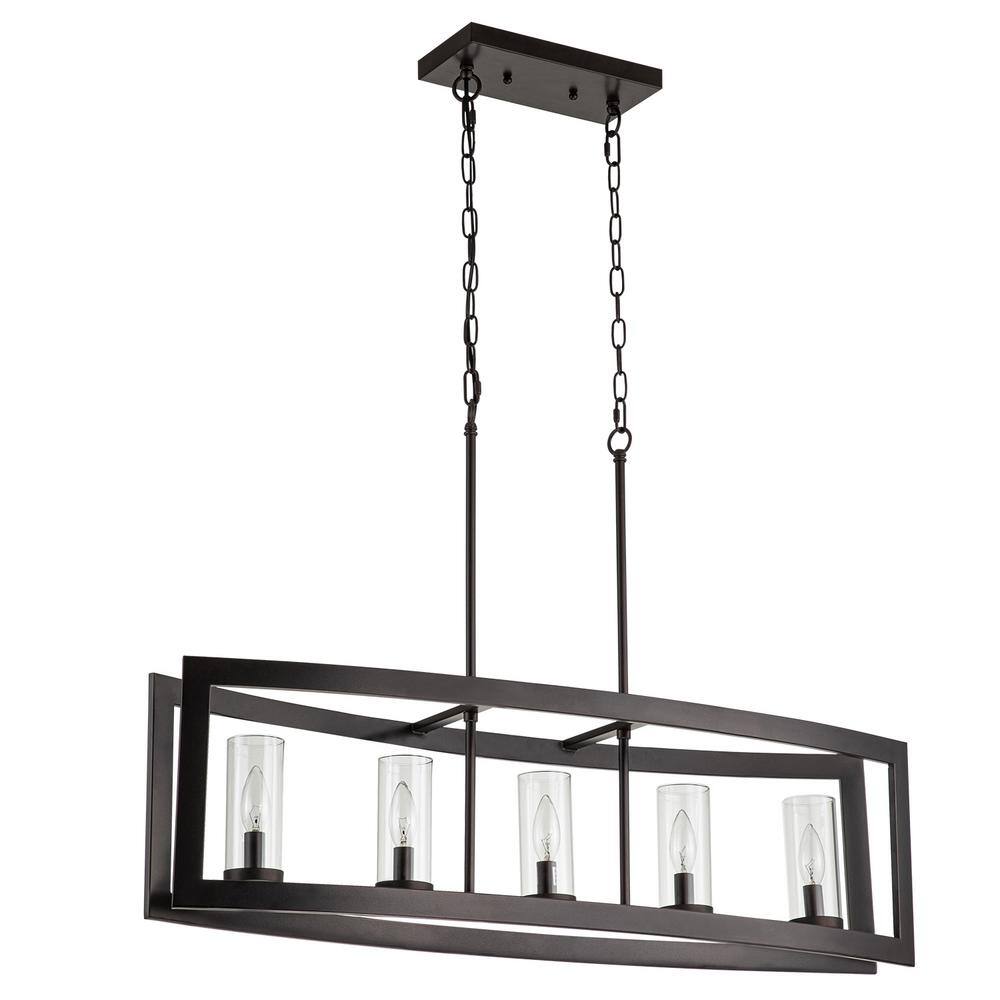 Oil Rubbed Bronze 5-Light Industrial Cage Pendant