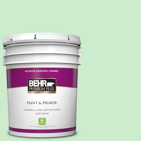 BEHR PREMIUM PLUS 5 gal. #P390-2 Chilled Mint Eggshell Enamel Low Odor Interior Paint & Primer