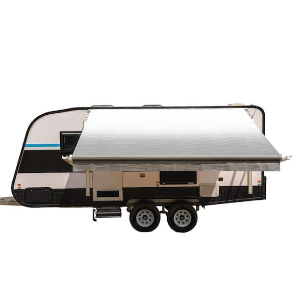 ALEKO 13 ft. x 8 ft. Gray Fade Motorized Retractable RV Awning
