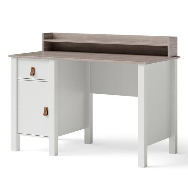 Gymax 48 in. W Computer Desk Home Office Writing Workstation w/Drawer & Hutch White