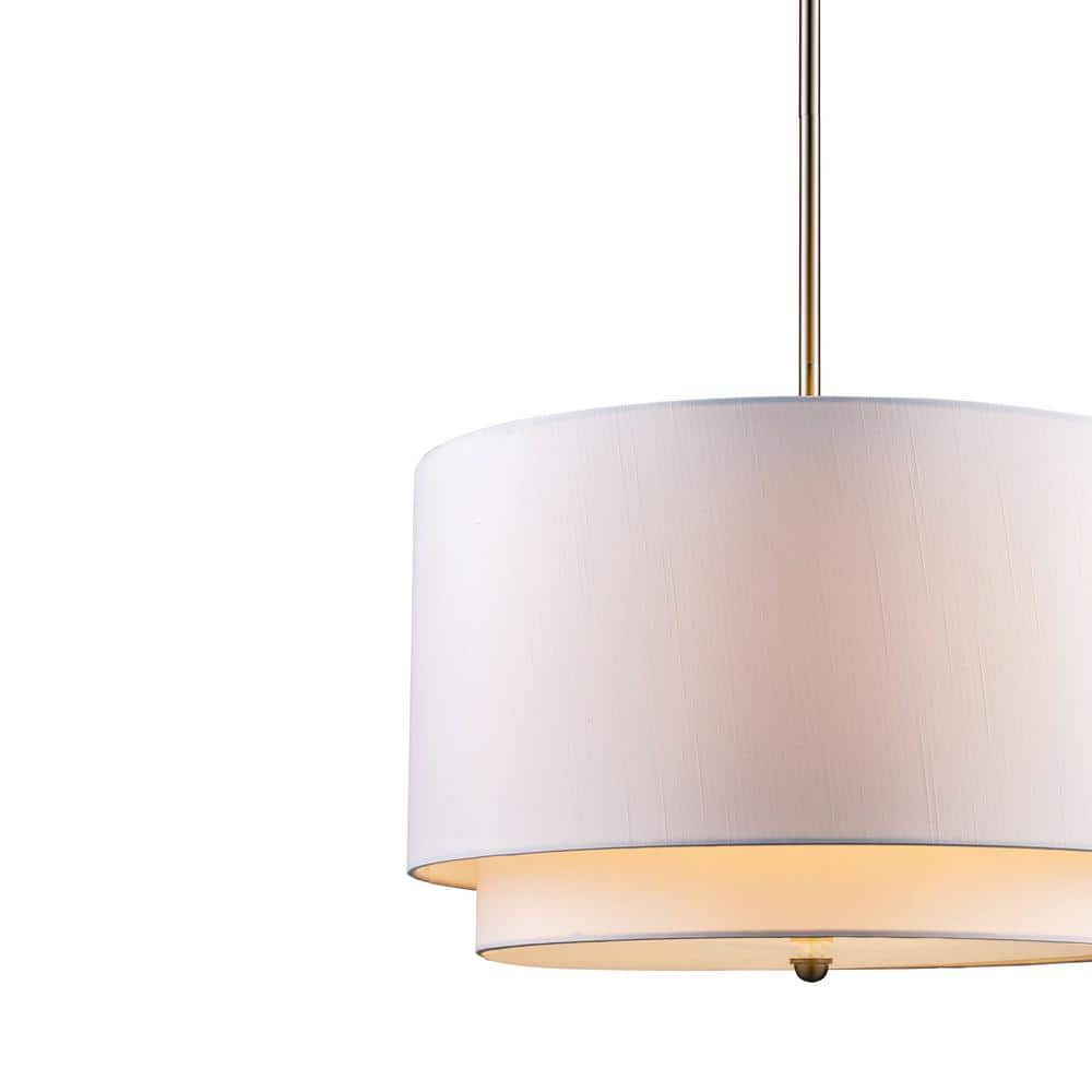 Schiffer Brushed Nickel 18" Drum Pendant with Ivory Shade