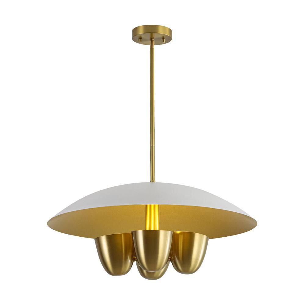 4-Light 23.6 in.W Aged Brass and White Multi-Tier Pendant Light for Living Room and Dining Room price history on PriceWatchPro