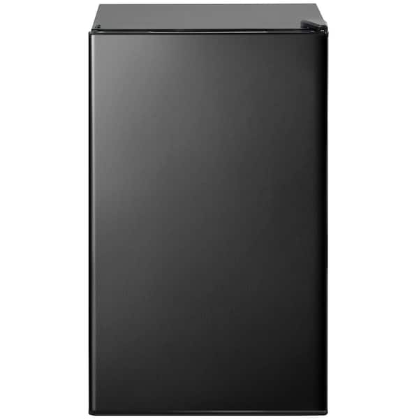Fcicarn 3.5 Cu. Ft. LockFresh double door fridge with adjustable thermostat  for kitchen, dorm, office or bar, Compact Refrigerator with Freezer, Black