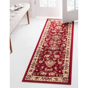 Burgundy 2 ft. 2 in. x 8 ft. 2 in. Traditional Classic Design Area Rug