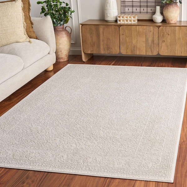 Reflection 5 ft. x 8 ft. White/Ivory Persian Area Rug