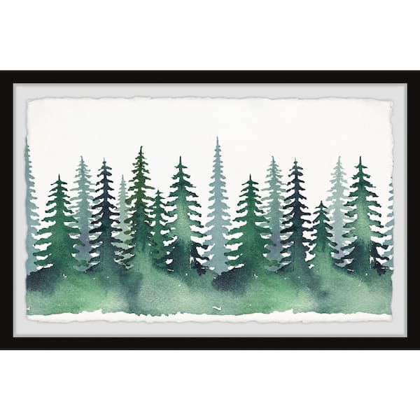 Unbranded Green Pine Forest by Marmont Hill Framed Nature Art Print 12 in. x 18 in.
