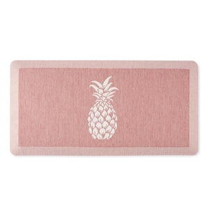 Aloha Modern Pineapple Spice Red 19.6 in. x 39 in. Anti-Fatigue Kitchen Mat