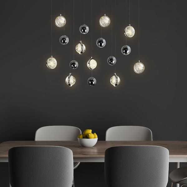 Salvador 40 in LED Integrated Polished Nickel Chandelier