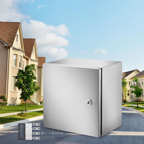 1152 cu. in. Electrical Enclosure Box 12 x 12 x 8 in. NENA 4X IP66 Wall Mount Junction Outlet Box Stainless Steel