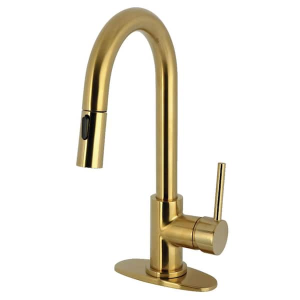 Concord 1-Handle Deck Mount Bar Prep Faucet in Brushed Brass