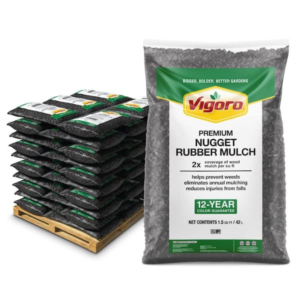 Vigoro 75 cu. ft. Black Recycled Rubber Mulch (50 Bags) GN15BK50