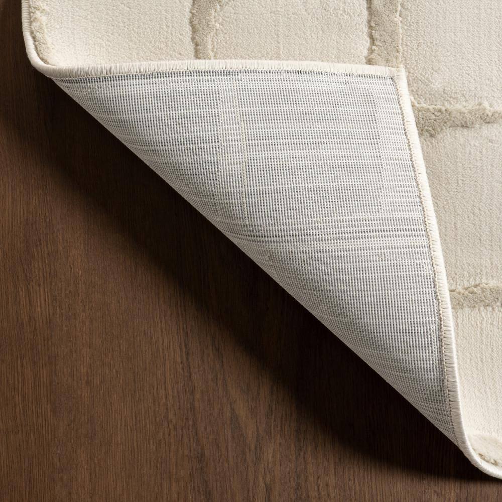 Eunice 2' x 3' Off-White Geometric Washable Area Rug
