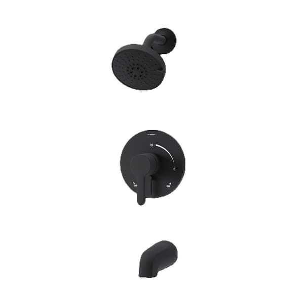 Keely Single-Handle 5-Spray Tub and Shower Faucet with VersaFlex Integral Diverter in Matte Black (Valve Included)